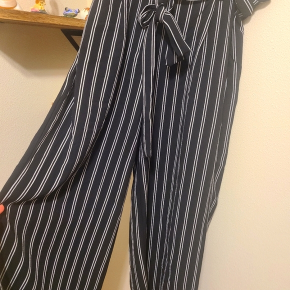 Pin Stripped Paper Bag Pants - Picture 1 of 3